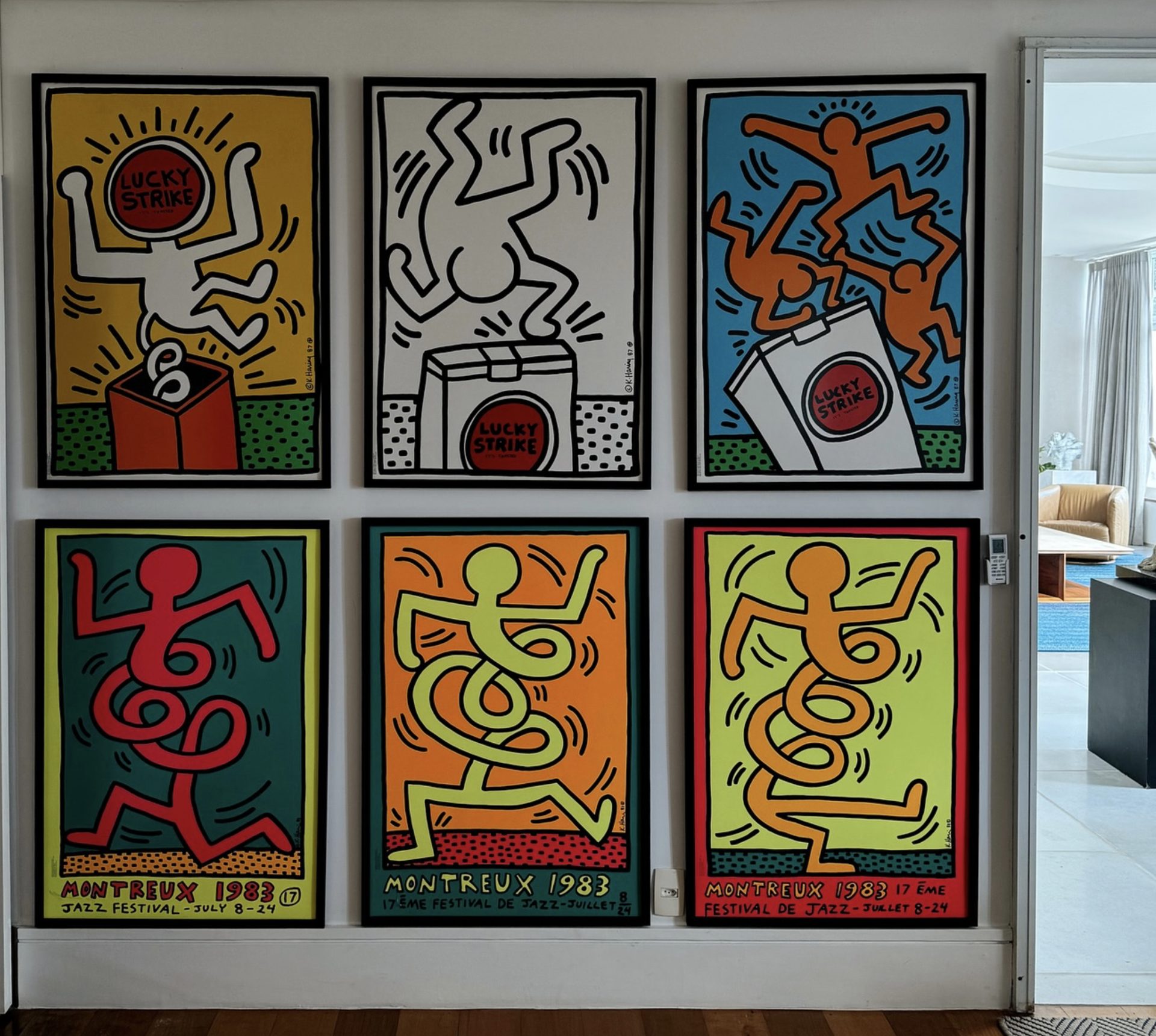 As seis obras originais de Keith Haring na Villa Irvana: série Lucky Strike (1987) e Montreux Jazz Festival (1983)